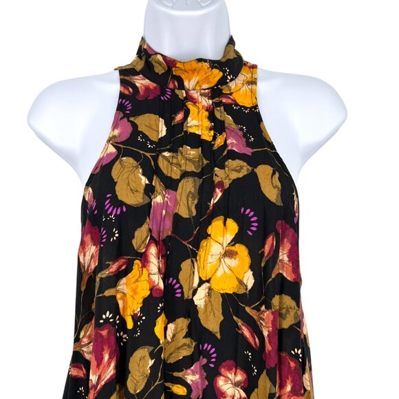 Intimately Free People Beaux Floral Halter Slip Mini Dress XS Black Multicolor - Picture 2 of 10